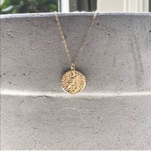 Gold Filled Aphrodite coin goddess necklace